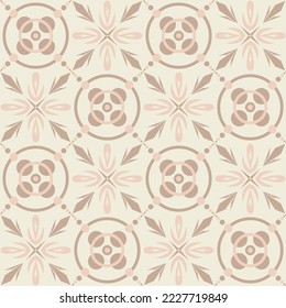 Creative ceramic tile beige pastel symmetrical square tile design vector illustration for design