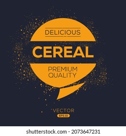 Creative (cereal) logo, cereal  sticker, vector illustration.
