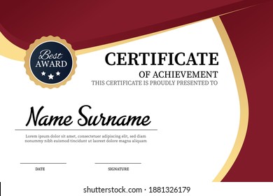 Plantilla de premio de certificado de logro creativo