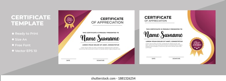 Creative Certificate of Achievement Award Template