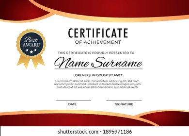 Creative Certificate of Achievement Award Template