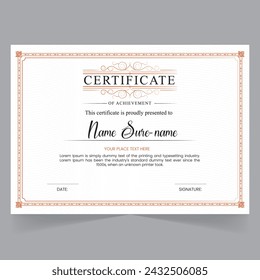 Creative Certificate of Achievement Award Template