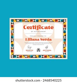 Creative Certificate Achievement Design Template.