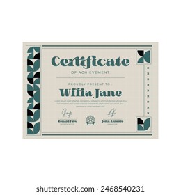 Creative Certificate Achievement Design Template.