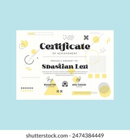 Creative Certificate Achievement Design Template.