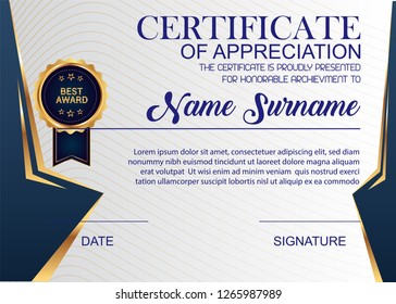 Creative Certificate Appreciation Award Template Illustration Stock ...