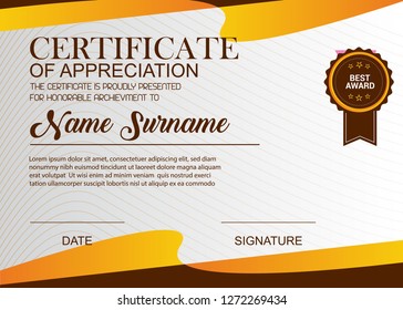 Creative Certificate Appreciation Award Template Illustration Stock ...