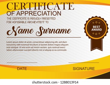 Creative Certificate Appreciation Award Template Illustration Stock 