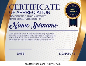 Creative Certificate Appreciation Award Template Illustration Stock ...