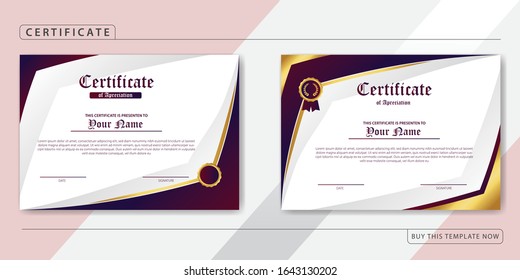 Plantilla de premio de certificado de apreciación creativo, paquete de paquete