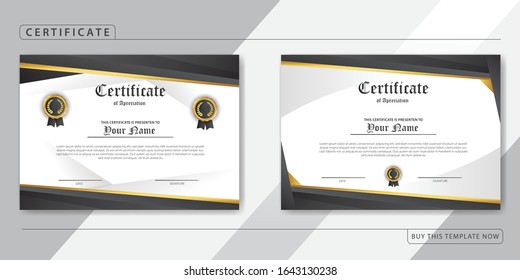 Plantilla de premio de certificado de apreciación creativo, paquete de paquete