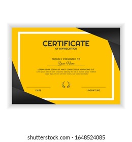 Plantilla de premio de certificado de apreciación creativo
