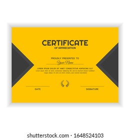 Plantilla de premio de certificado de apreciación creativo