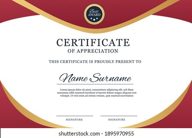 Plantilla de premio de certificado de apreciación creativo