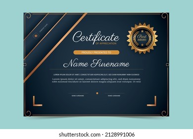 Creative certificate of appreciation award templates elegant certificate template vector illustration