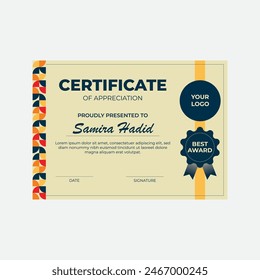 Creative Certificate Appreciation Design Template