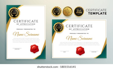 creative certificate of appreciation template modern design