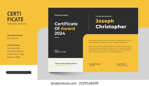 Designvorlage für Creative Certificate Award