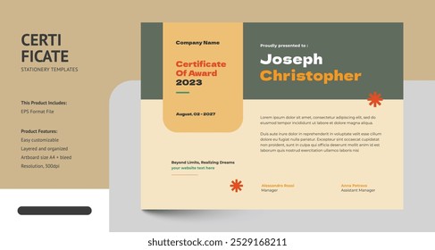 Creative Certificate Award Design Template