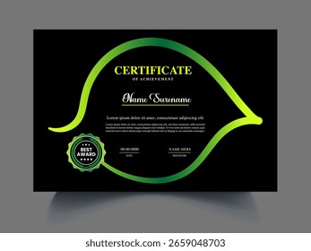 Artículo de concepto de diseño de certificado creativo