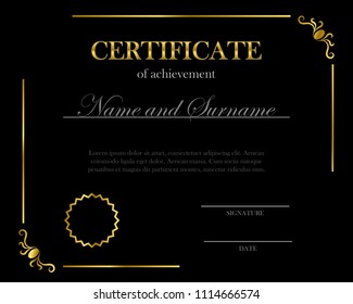 Creative certificate, diploma. Frame for diploma, certificate. Certificate template with elegant border frame, Diploma design for graduation or completion.