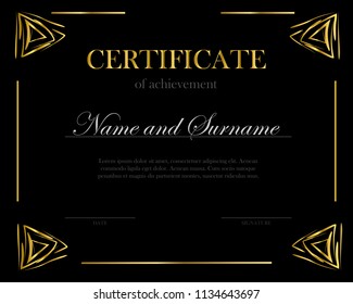Creative certificate, diploma. Frame for diploma, certificate. Certificate template with elegant border frame, Diploma design for graduation or completion.