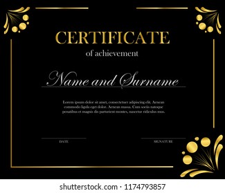 Creative certificate, diploma. Frame for diploma, certificate. Certificate template with elegant border frame, Diploma design for graduation or completion.