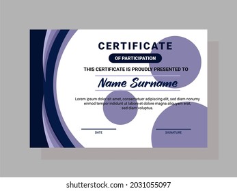 Creative certificate of participation template design