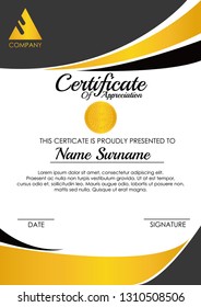 Creative certificate template with clean and modern pattern,Vector illustration - Vector