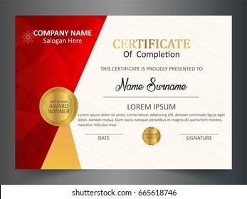 Creative certificate template with clean and modern pattern,Vector illustration 