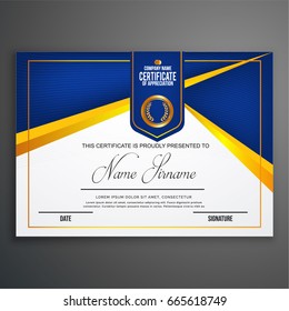 Creative certificate template with clean and modern pattern,Vector illustration 