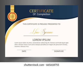 Creative certificate template with clean and modern pattern,Vector illustration 