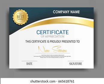 Creative certificate template with clean and modern pattern,Vector illustration 