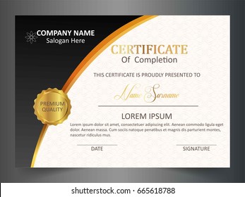 Creative Certificate Template With Clean And Modern Pattern,Vector Illustration 