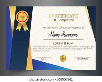 Creative certificate template with clean and modern pattern,Vector illustration 