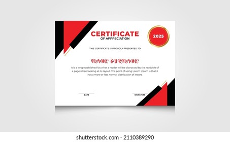 Diseño de plantilla de certificado creativo. Certificado de Diploma, Diseño de Certificado de Adjudicación.