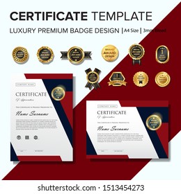 Creative certificate template with luxury and modern pattern,diploma,Vector illustration