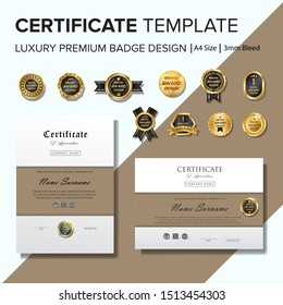 Creative certificate template with luxury and modern pattern,diploma,Vector illustration