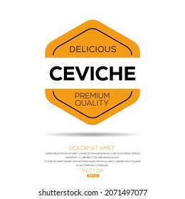 Creative (ceviche) Logo, South American Seafood Dish, Vector Illustration.