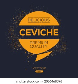 Creative (ceviche) logo, ceviche  sticker, vector illustration.