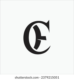 Creativo CF o FC tipografía monográfica inicial diseño de logotipo de estilo único