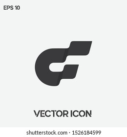 Creative "CF" or "FC" typographic vector icon. "CF" or "FC" monogram. Premium quality. 
