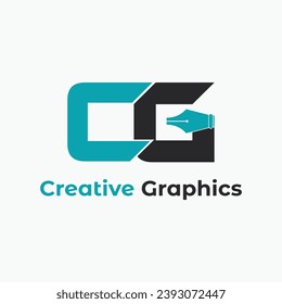Diseño de logotipo de carta CG creativa