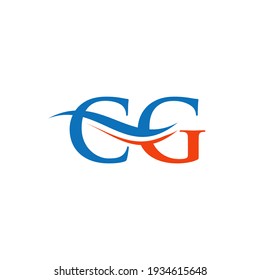 Kreativer CG-Brief mit Luxus-Konzept. Modernes CG Logo-Design für Unternehmen und Firmenidentität