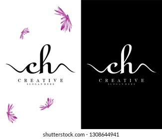 creative ch, hc letter logo design vector