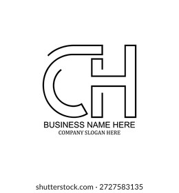 Diseño creativo del logotipo de CH, marca minimalista moderna, icono único de CH, identidad profesional de CH, identidad visual versátil limpia