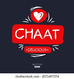 Creative (Chaat) logo, savoury snacks that originated in India, vector illustration.