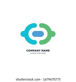 Creative chain vector logo icon design template. Abstract logotype concept element sign shape.