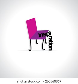 creative chair icon with inspiration concept 