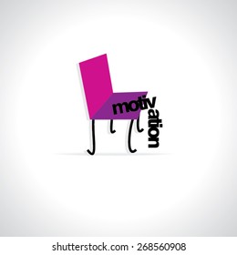 creative chair icon with motivation concept 